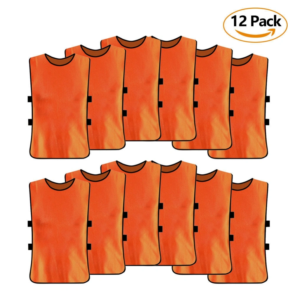 12 Pack Jerseys Bibs Breathable Adults Football Scrimmage Training Vests for Volleyball Soccer