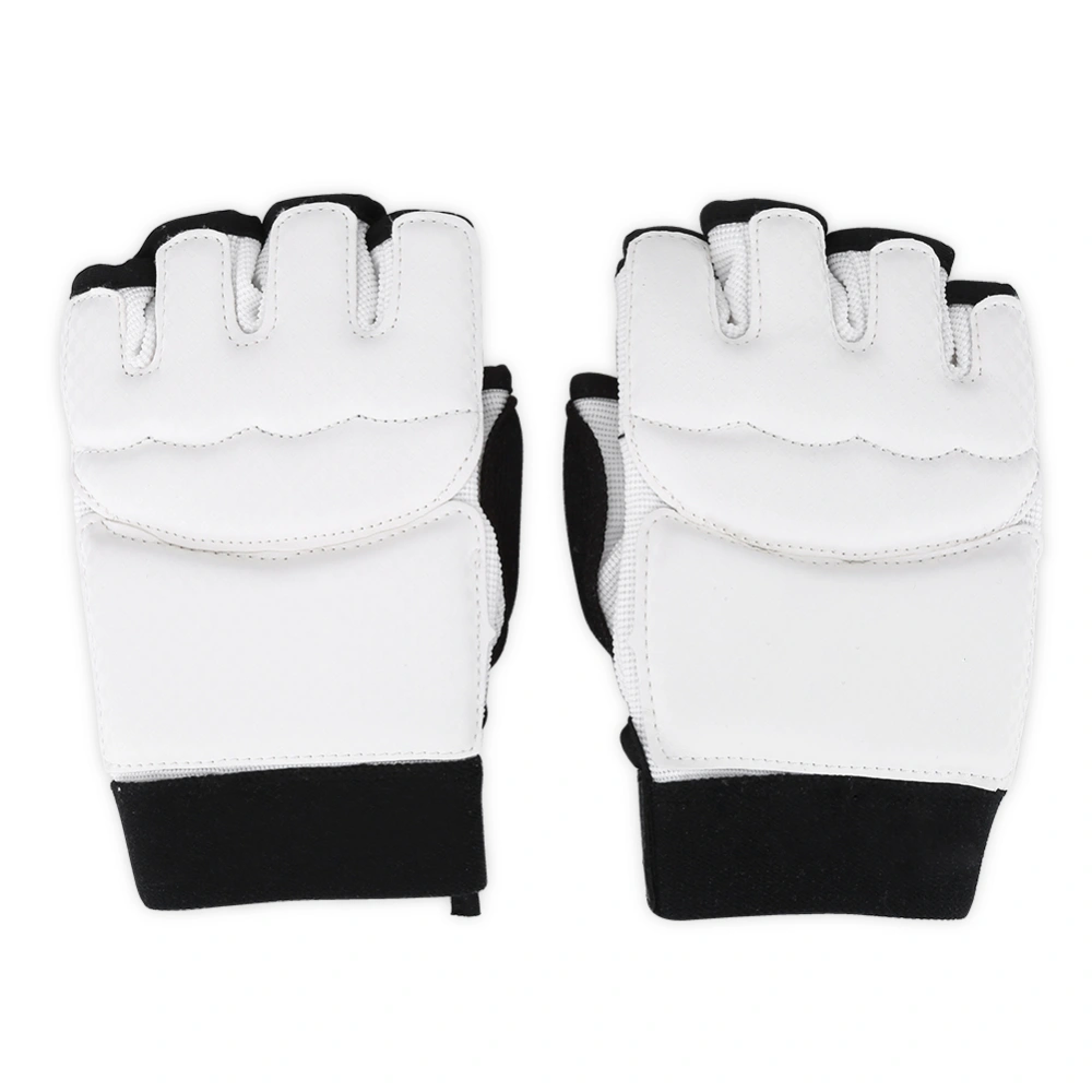 Adult/Kids Taekwondo Sparring Half Finger Hand Protector Cover Boxing Gloves (S Glove)