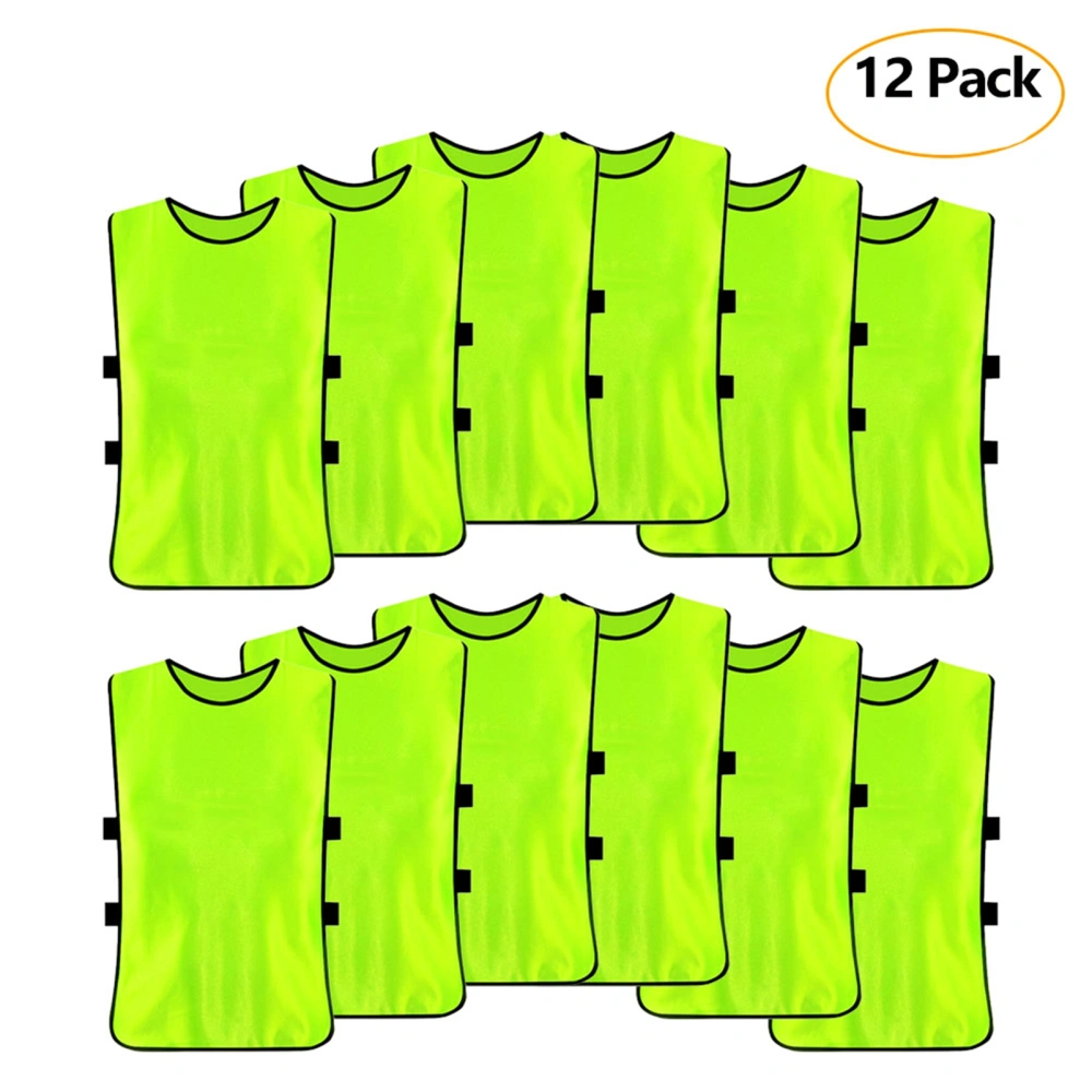 12 Pack Jerseys Bibs Breathable Adults Football Scrimmage Training Vests for Volleyball Soccer