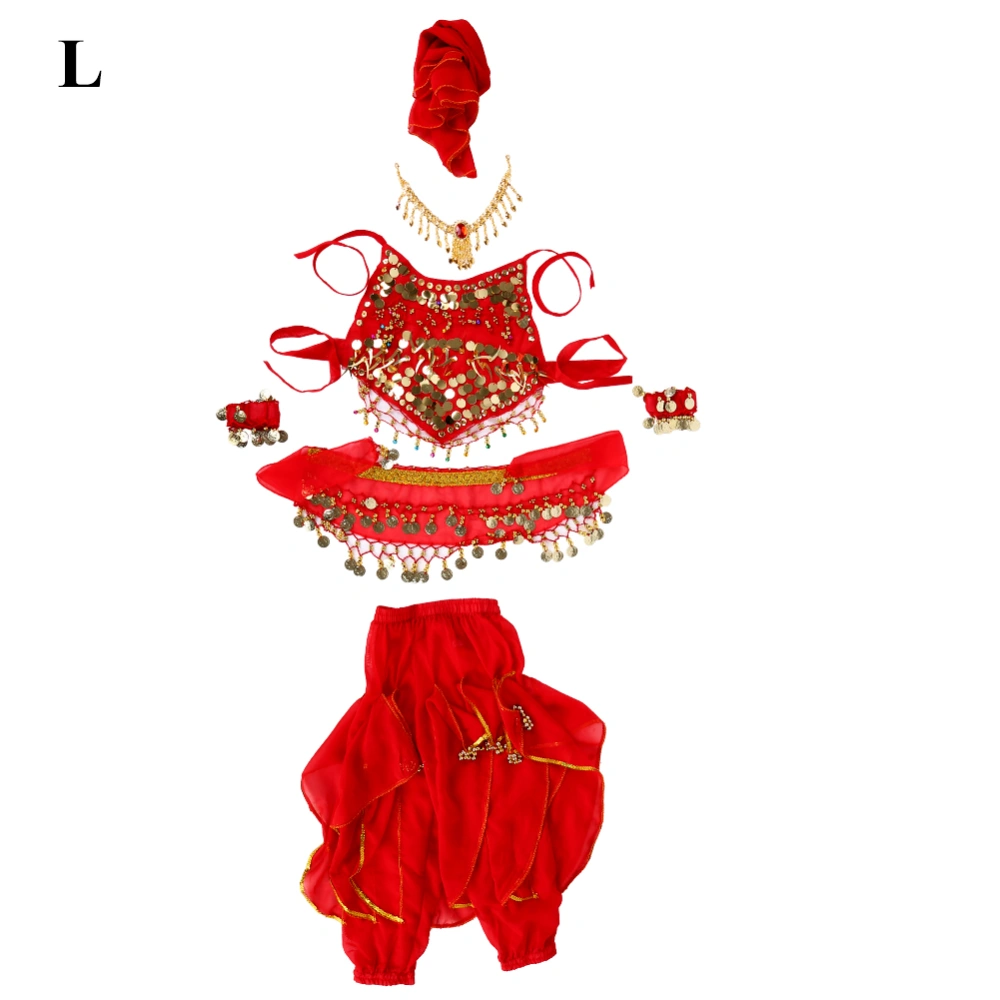 Fashionable Children Kids Girls Belly Dance Costumes Long Pants Trousers Accessories (L)