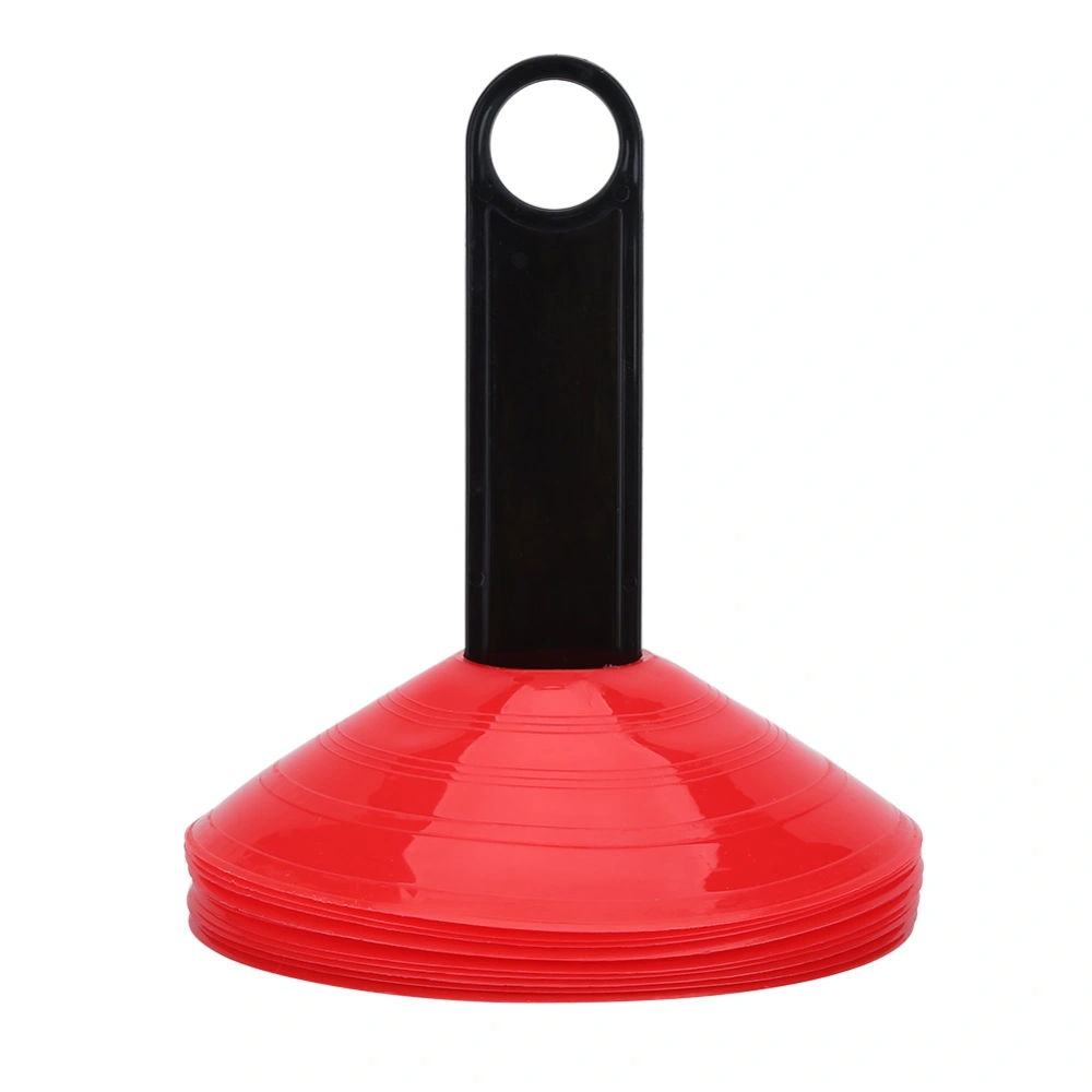 10 Pcs Practical Mini Field Cone Discs Marker Soccer Football Sports Speed Training Tools(Red)