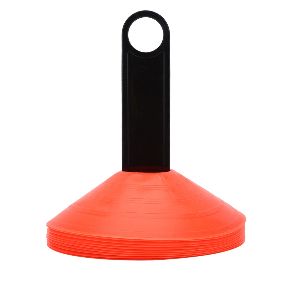 10 Pcs Practical Mini Field Cone Discs Marker Soccer Football Sport Speed Training Tool(Orange)