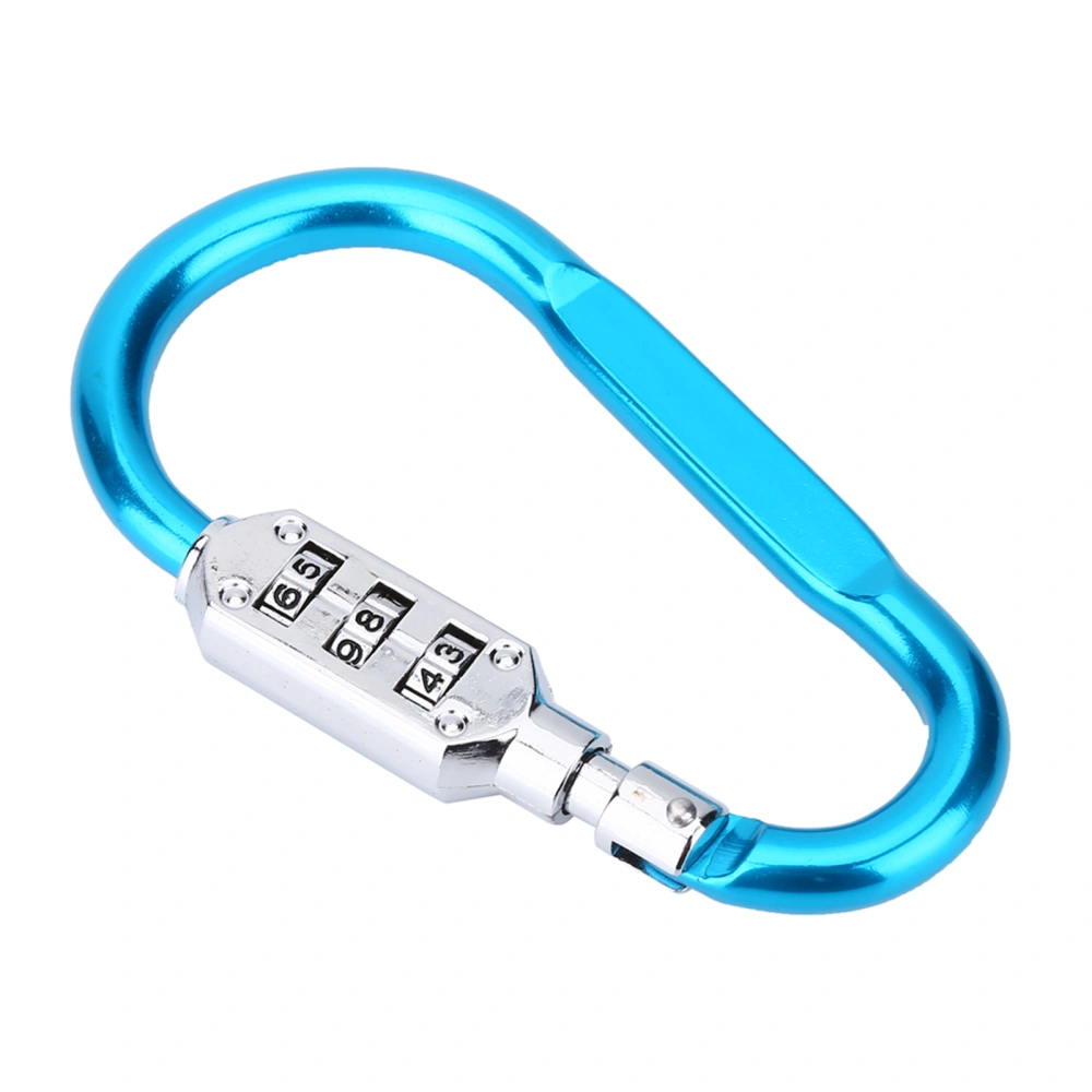 Travel Bag Luggage Security Combination Lock Locking Carabiner Padlock Blue