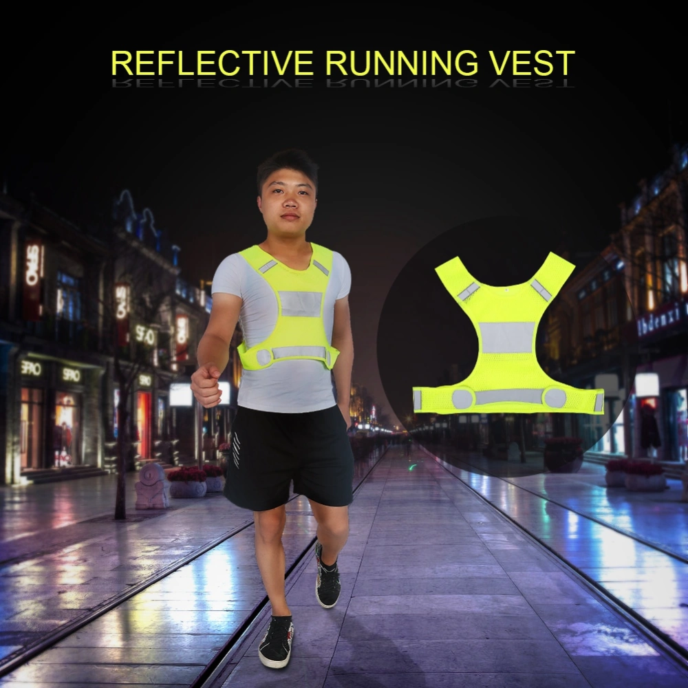 Adjustable High Visibility Reflective Safety Vest Night Running Cycling Security Clothing L