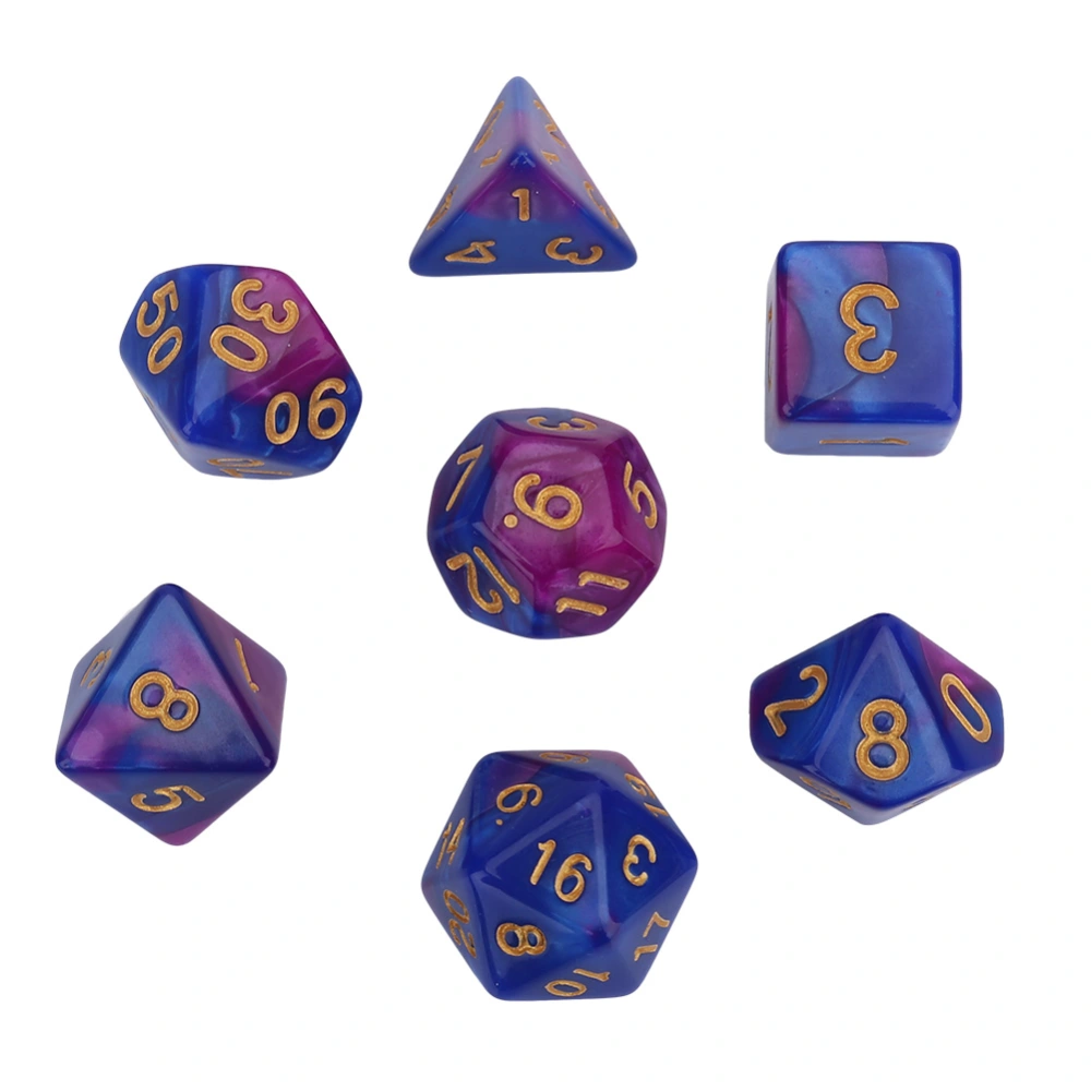 Colorful Table RPG Games Dice Set Irregular Shape Polyhedral Dices (Purple&Blue)