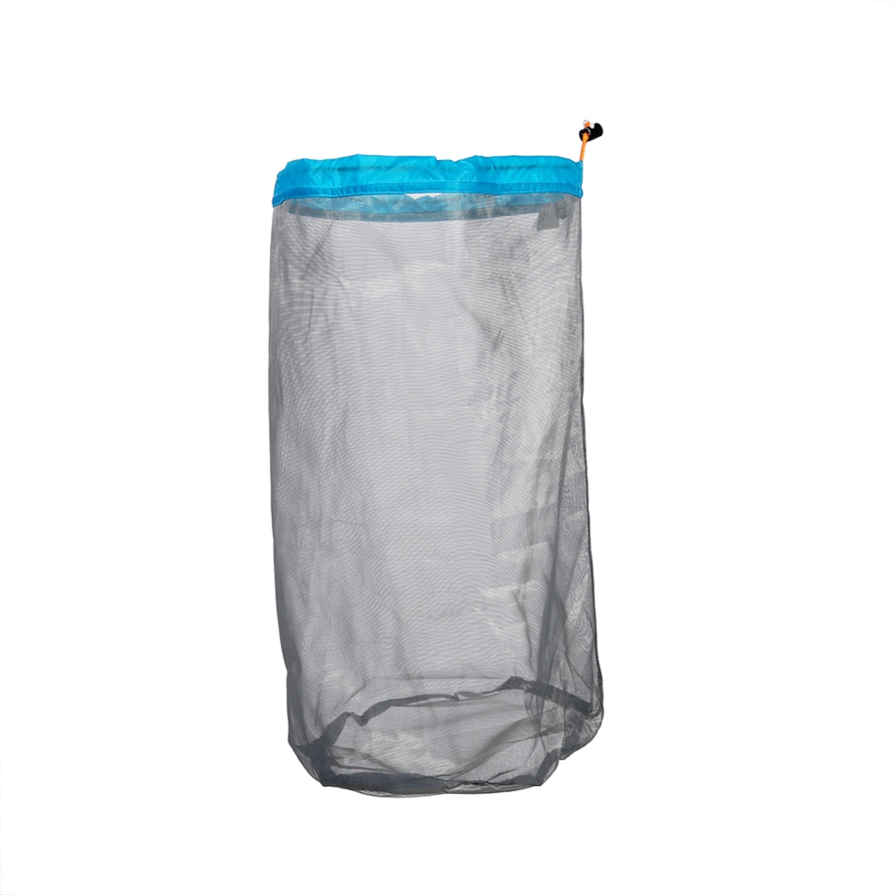 Ultralight Mesh Drawstring Sack Outdoor Travel Hiking Camping Stuff Storage Bag(Blue XL)