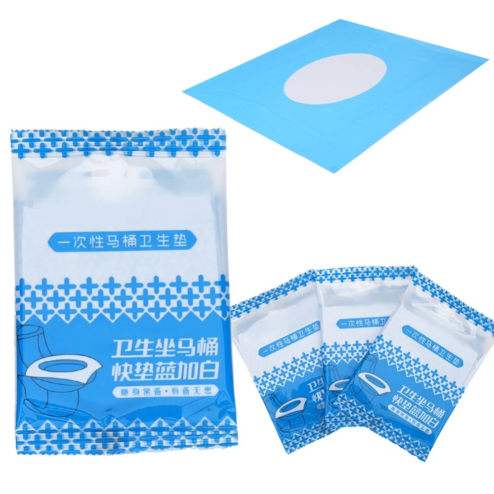 10PCS/Bag Waterproof Disposable Single Independent Packaging Toilet Seat Paper Mat Cover