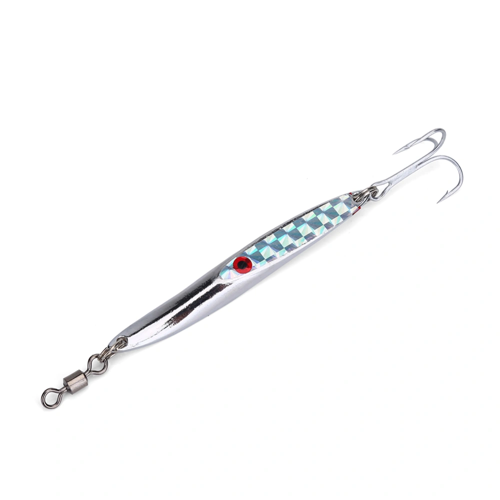 Lures Sequins Metal Bass Hard Spoon Bait Jig Lure Artificial Hook (Silver 28g)