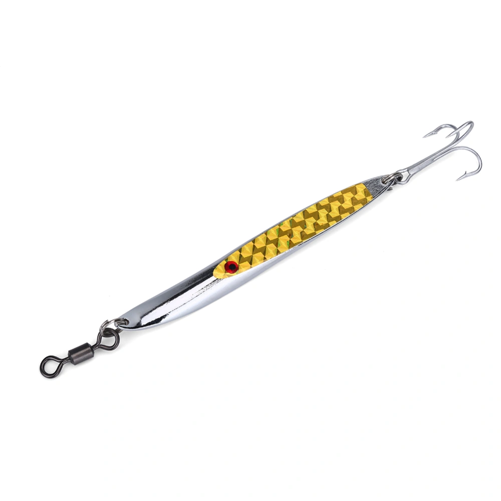 Lures Sequins Metal Bass Hard Spoon Bait Jig Lure Artificial Hook (Yellow 84g)