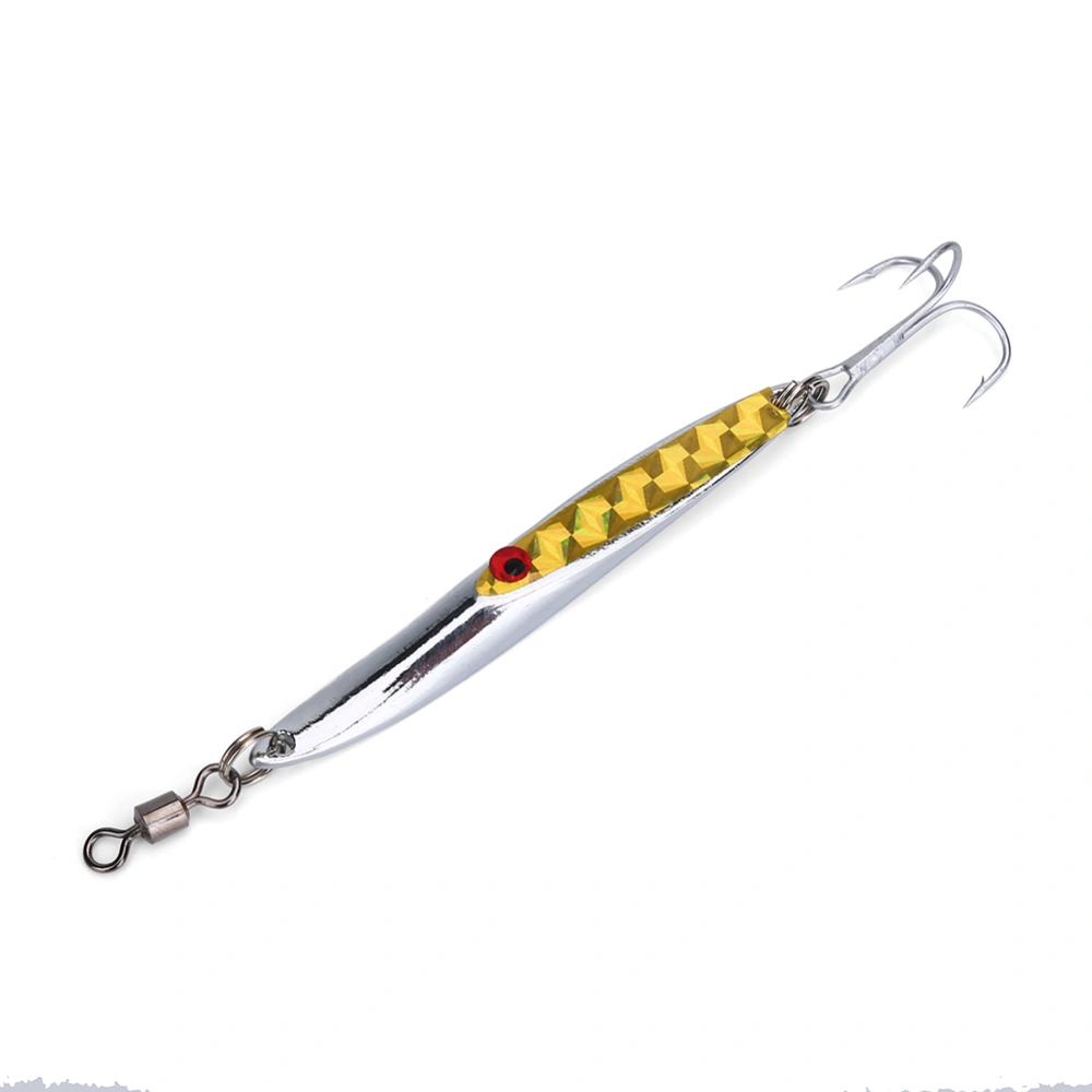 Lures Sequins Metal Bass Hard Spoon Bait Jig Lure Artificial Hook (Yellow 28g)