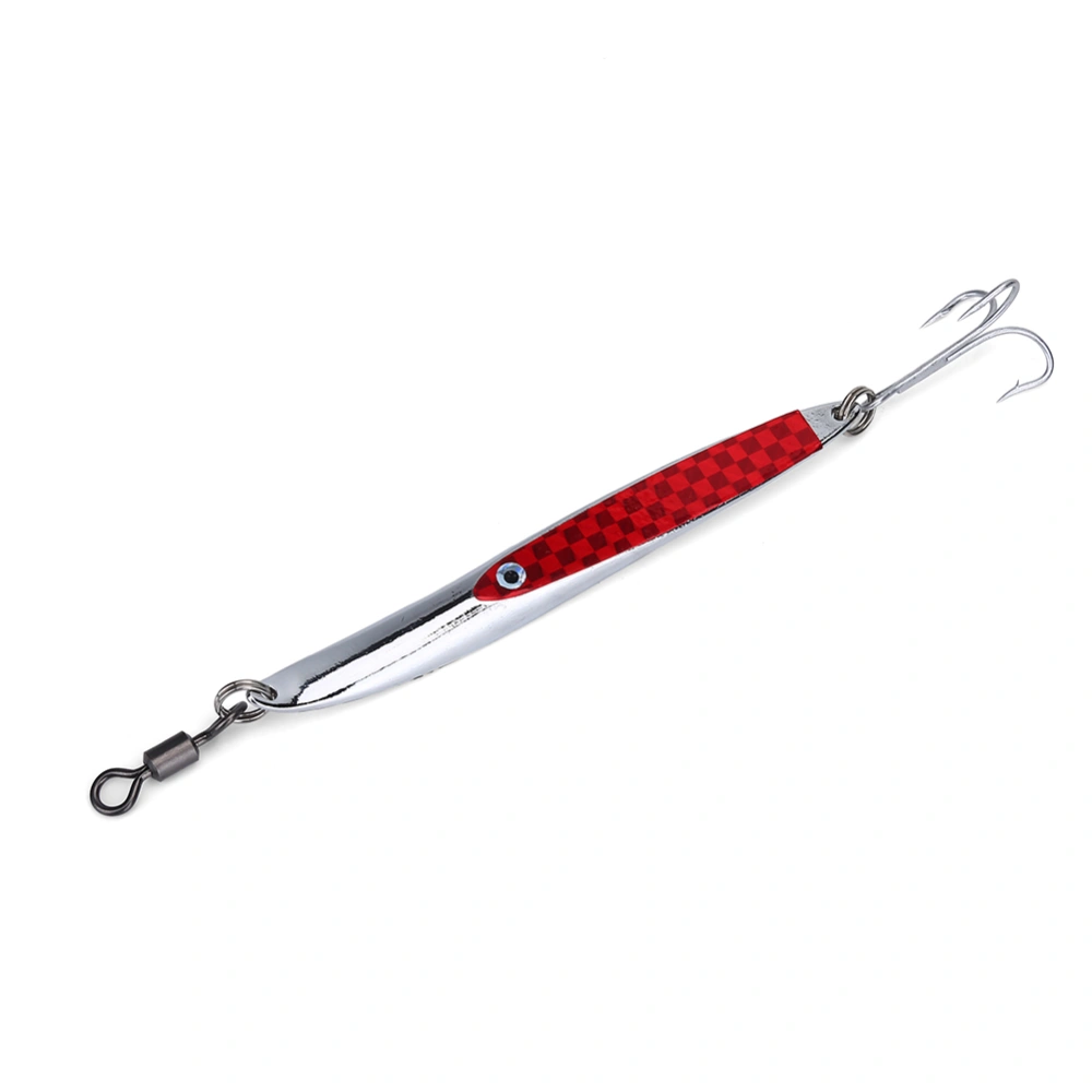 Lures Sequins Metal Bass Hard Spoon Bait Jig Lure Artificial Hook (Red 56g)