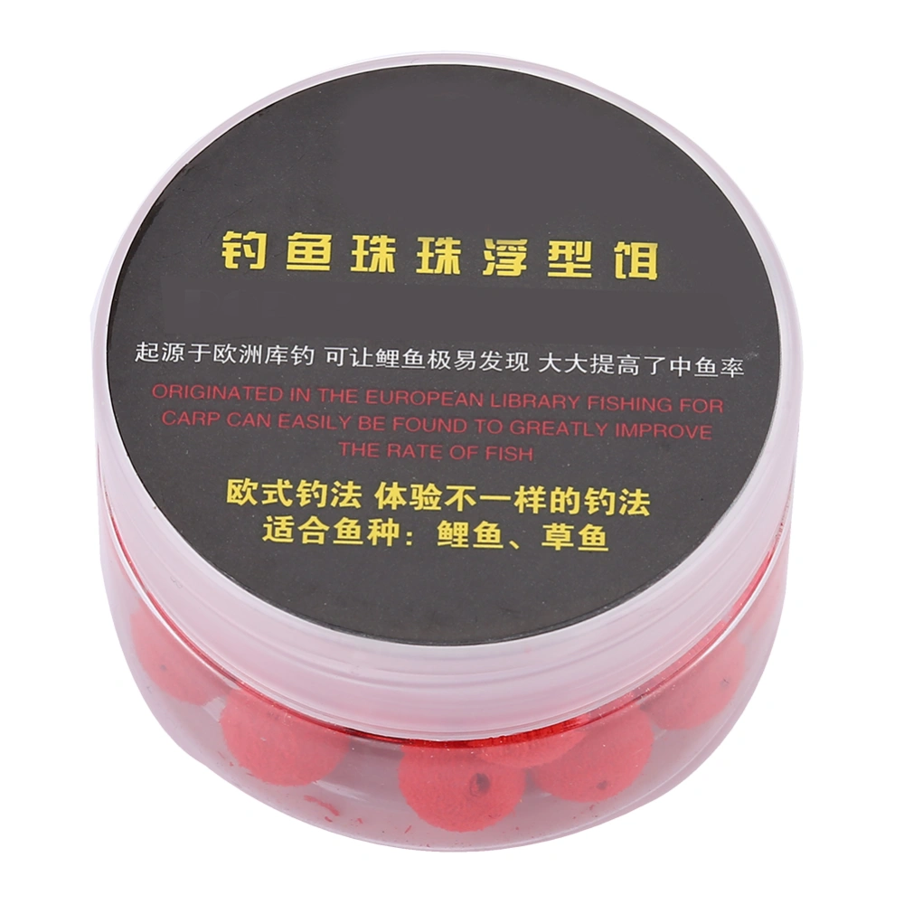 30Pcs/Lot Carp Fishing Foam Pop Up Soft Pellets Baits Floating Lure (Red 10mm)