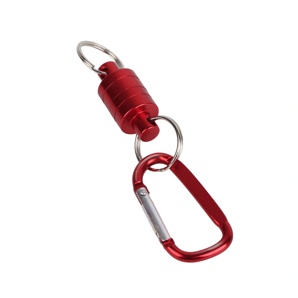 Magnetic Landing Holder Fly Fishing Net Release Net Holder Carabiner Tackle Magneto(Red)