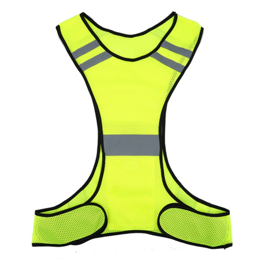 High Visibility Reflective Safety Vest Night Running Security Clothing Adjustable Waist(Lime)