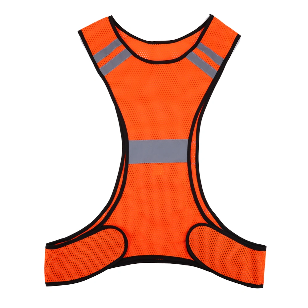 High Visibility Reflective Safety Vest Night Running Security Clothing Adjustable Waist(Orange)