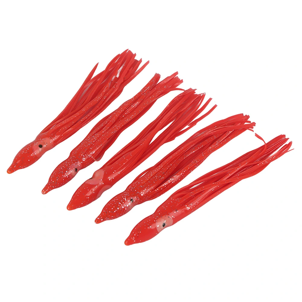 11cm 5Pcs/Lot Octopus Squid Soft Sea Fishing Bait Lifelike Lures Fish Accessory (Red)