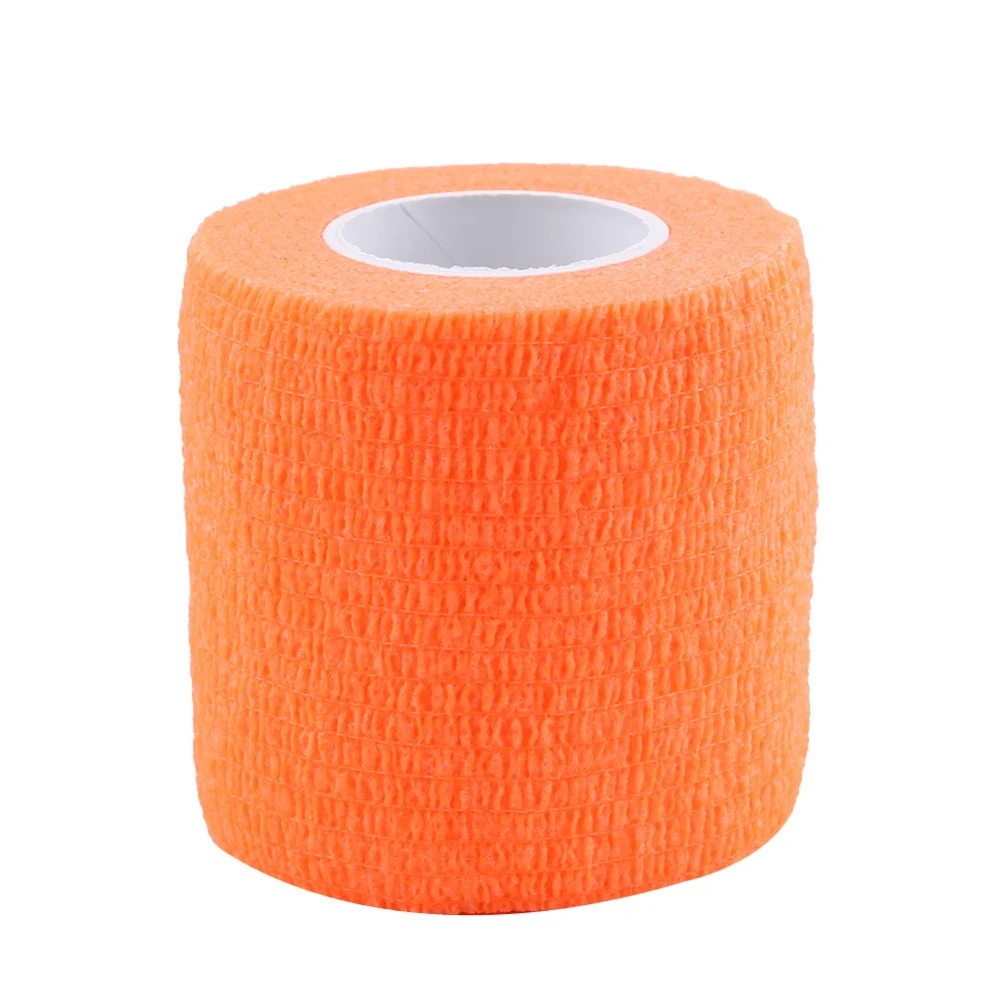 5 Rolls /set Waterproof Self Adhesive Bandage Tape Finger Joints Wrap Sports Care(Orange)