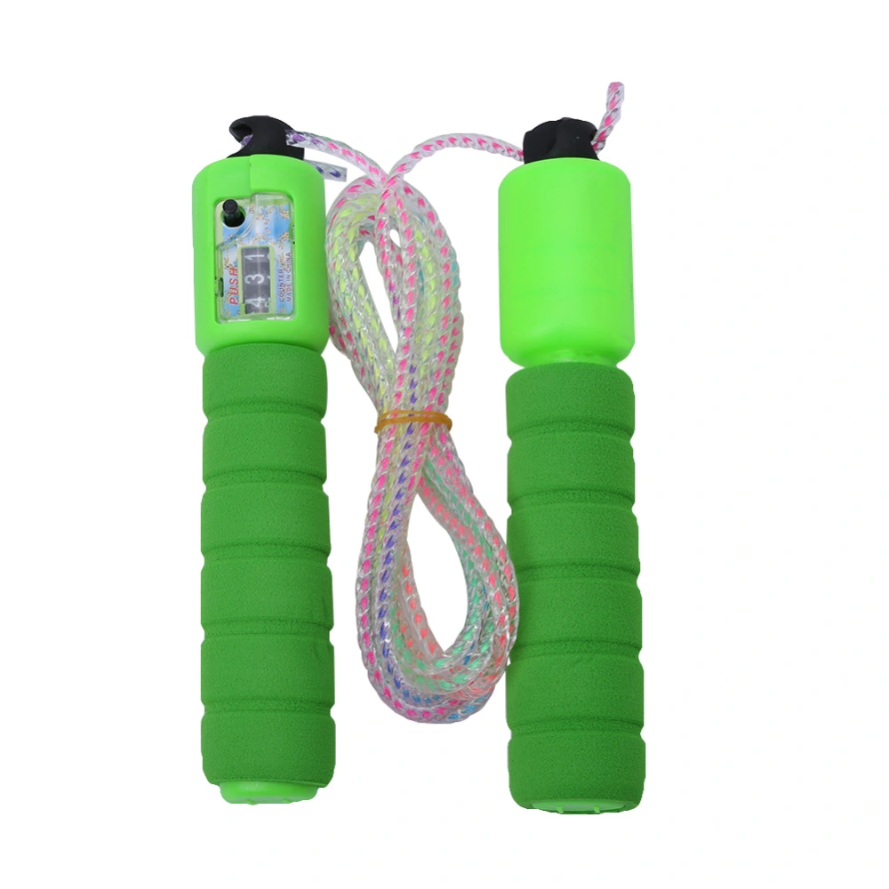 Adjustable PVC Accurate Count Jump Rope with Comfortable Anti slip Handles (green)