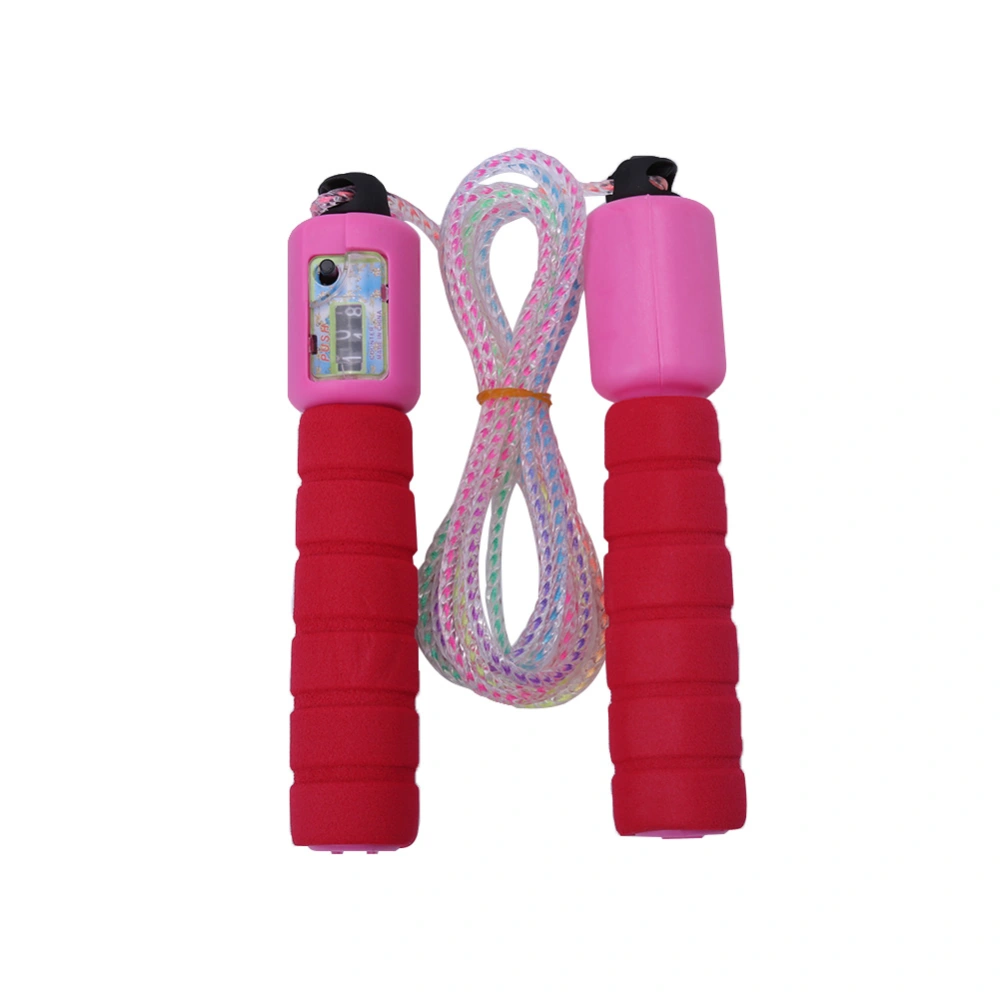 Adjustable PVC Accurate Count Jump Rope with Comfortable Anti slip Handles (red)