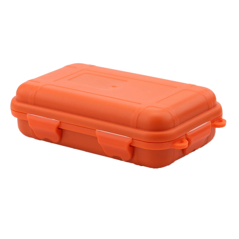 Outdoor Survival Shockproof Waterproof Storage Box Sealed Container Travel Case Orange S