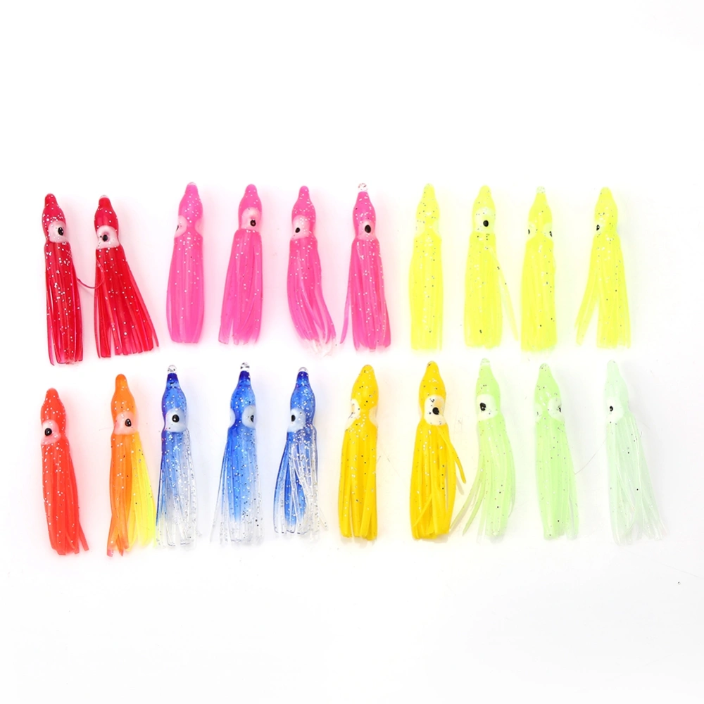 20pcs Useful Mixed Color Squid Skirt Bait Saltwater Soft Sea Fishing Lures(4cm)