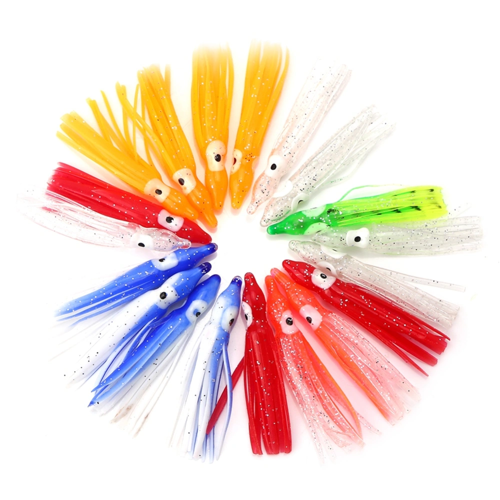 20pcs New Useful Mixed Color Squid Skirt Bait Saltwater Soft Fishing Lures(5cm)