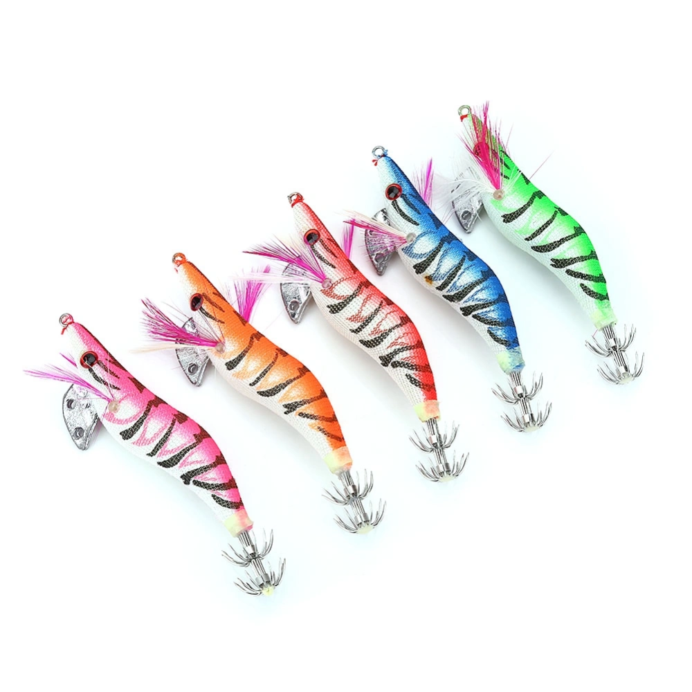 5pcs 13cm Glow in Dark Fishing Lures Shrimp shaped Tackle Hooks Accessory Tool