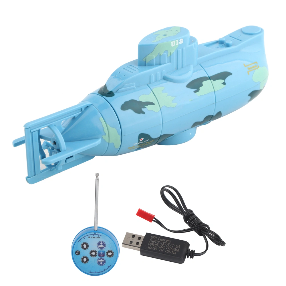 Rechargeable RC Toy Remote Control Submarine Model Diving Boat(Blue)