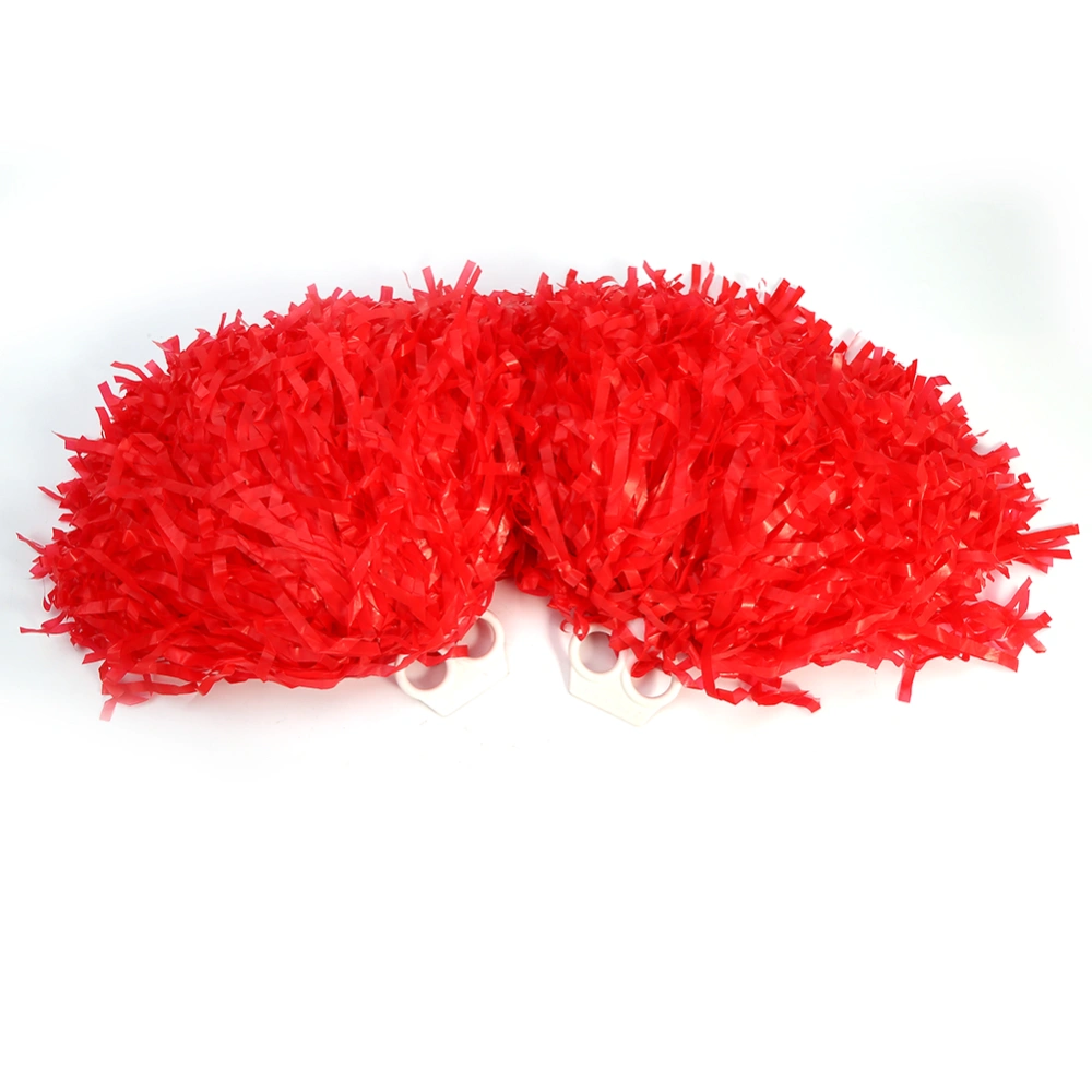 2pcs Cheerleader Pom Poms Cheer Sports Party Dance Accessories (red)