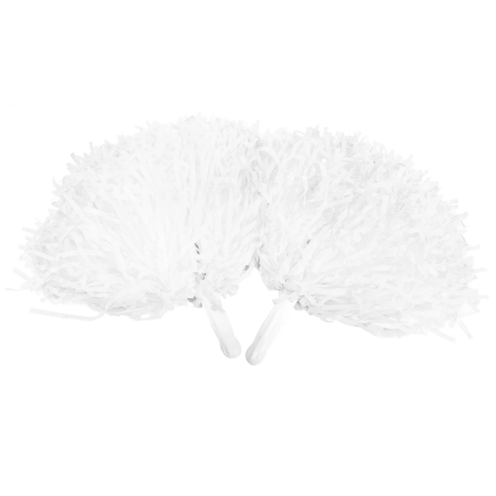 Useful Cheerleader Pom Poms Squad Cheer Sports Party Dance Accessories (white)