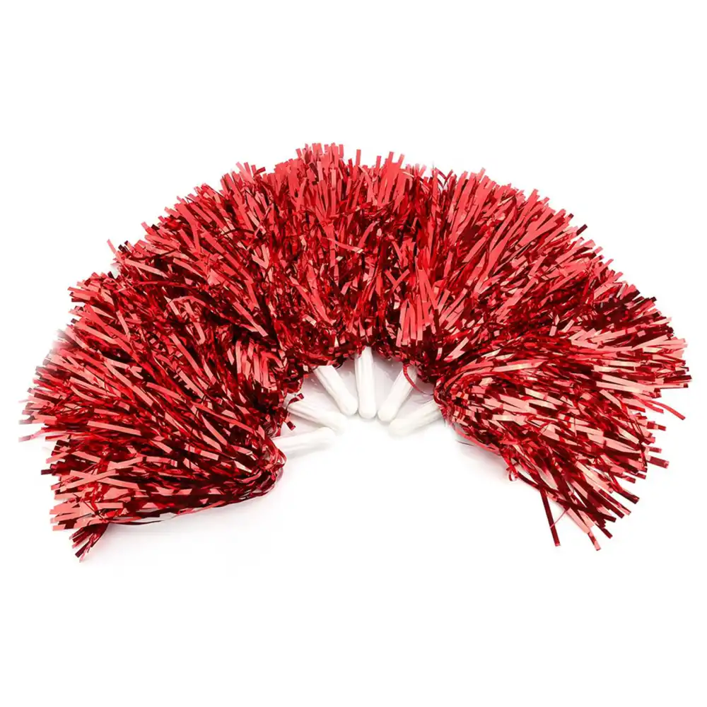 Useful Cheerleader Pom Poms Squad Cheer Sports Party Dance Accessories (red)