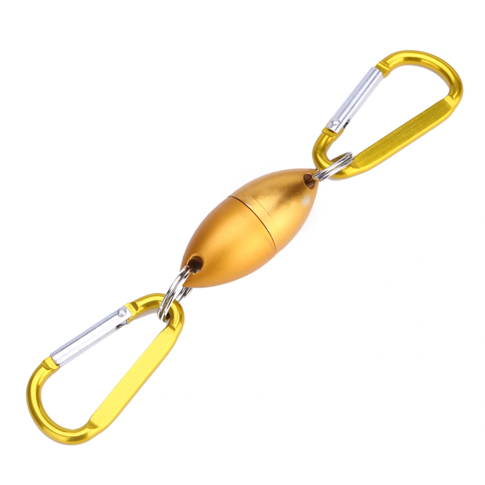 Strongest Magnetic Fly Fishing Net Release Holder with Aluminium Alloy Carabiner (golden)