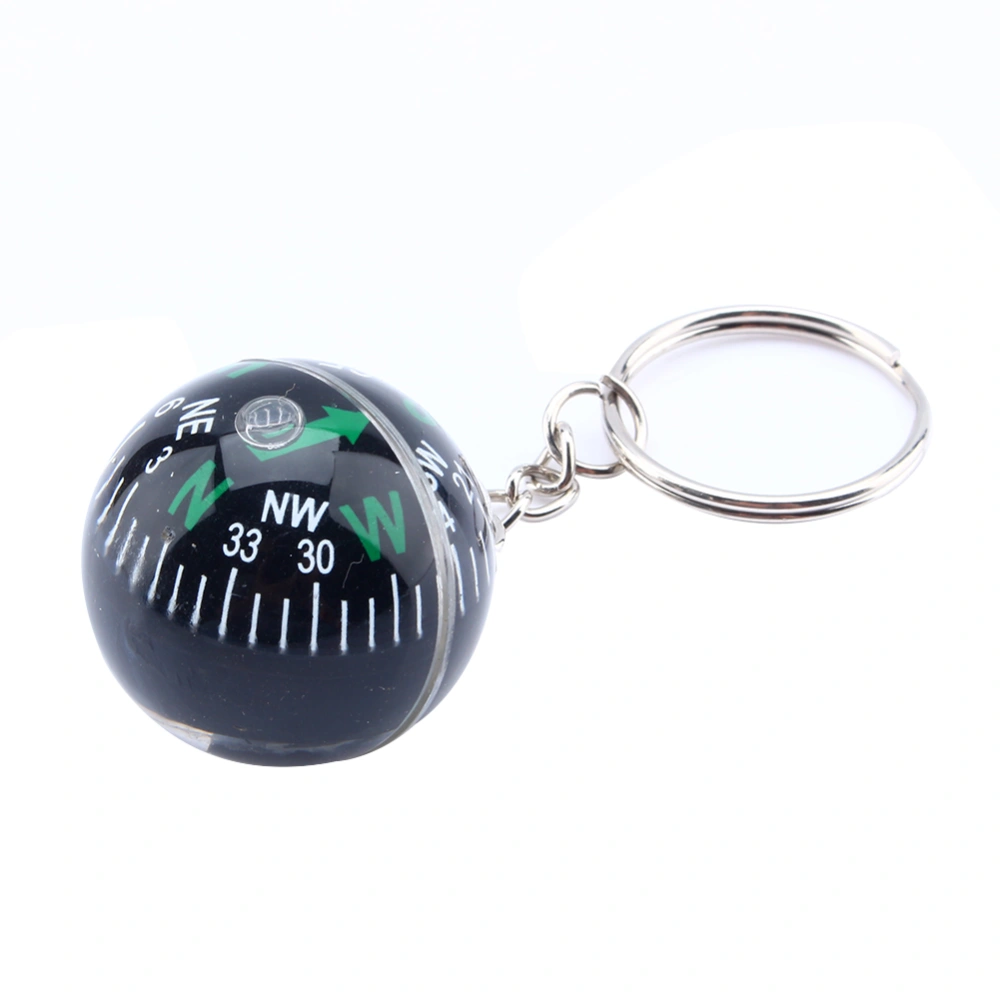 28mm Ball Keychain Liquid Filled Compass Camping Hiking Travel Outdoor Survival