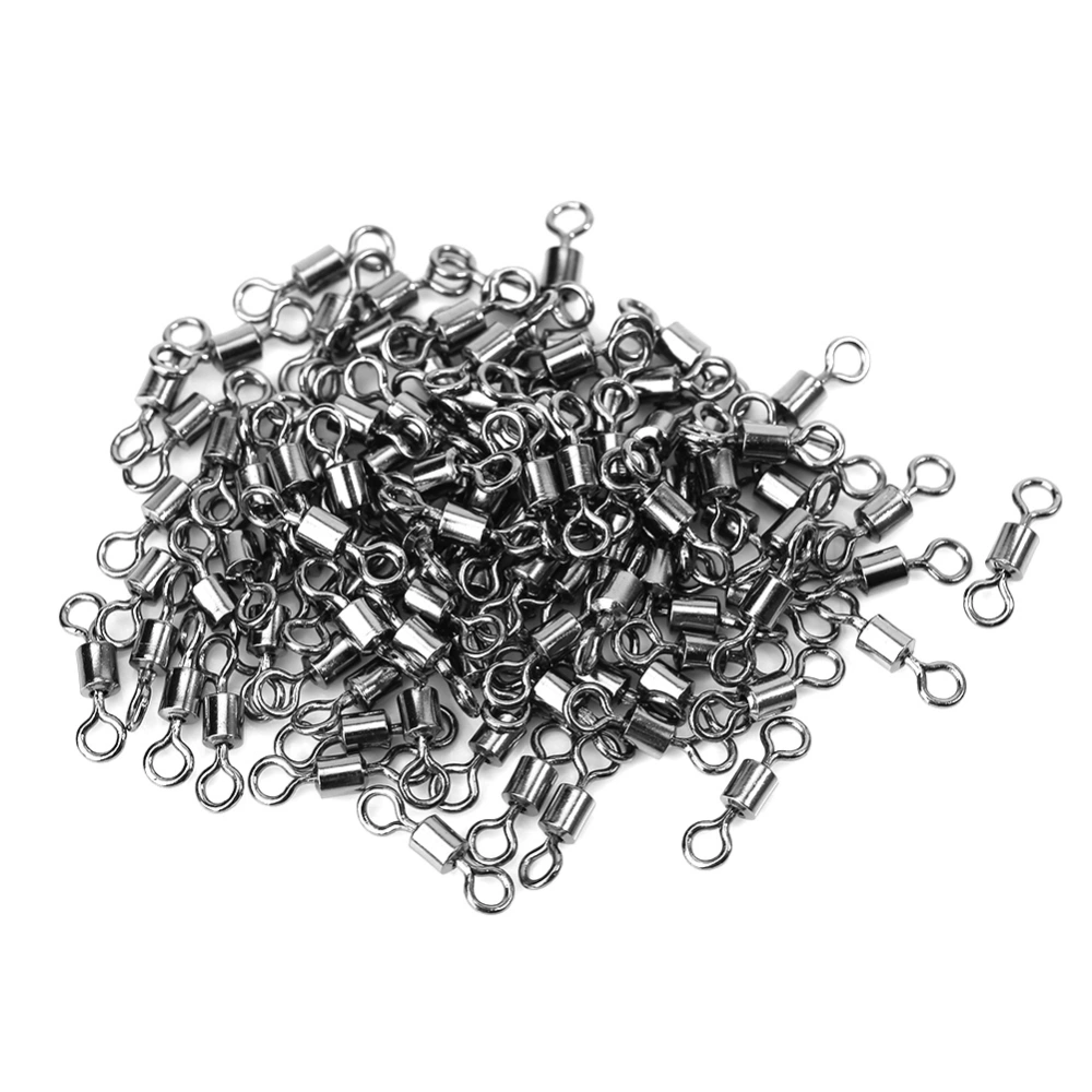 100 Pcs 12mm High Tensile 8 shape Barrel Bearing Fishing Swivel Snap Hook Connect Ring