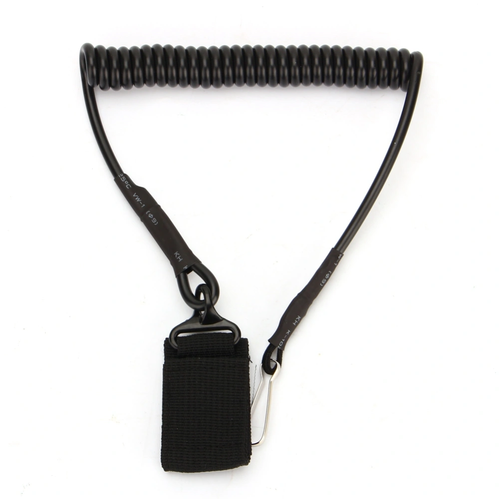 Adjustable Tactical Pistol Lanyard Sling Elastic Hand Belt Chain Secure Spring