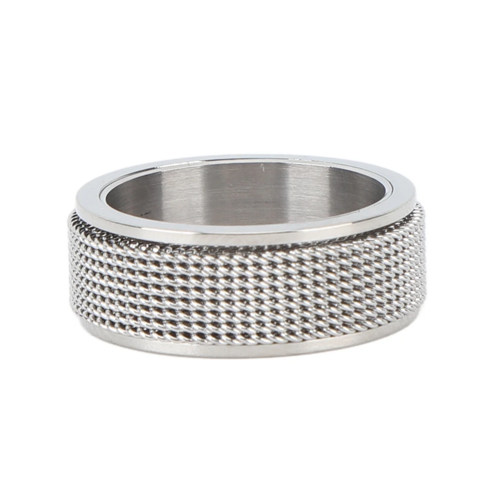 8MM Mens Spinner Ring Noiseless Titanium Steel Cool Anxiety Ring for Anxiety Stress Relieving Silver No. 11 65mm / 2.6in