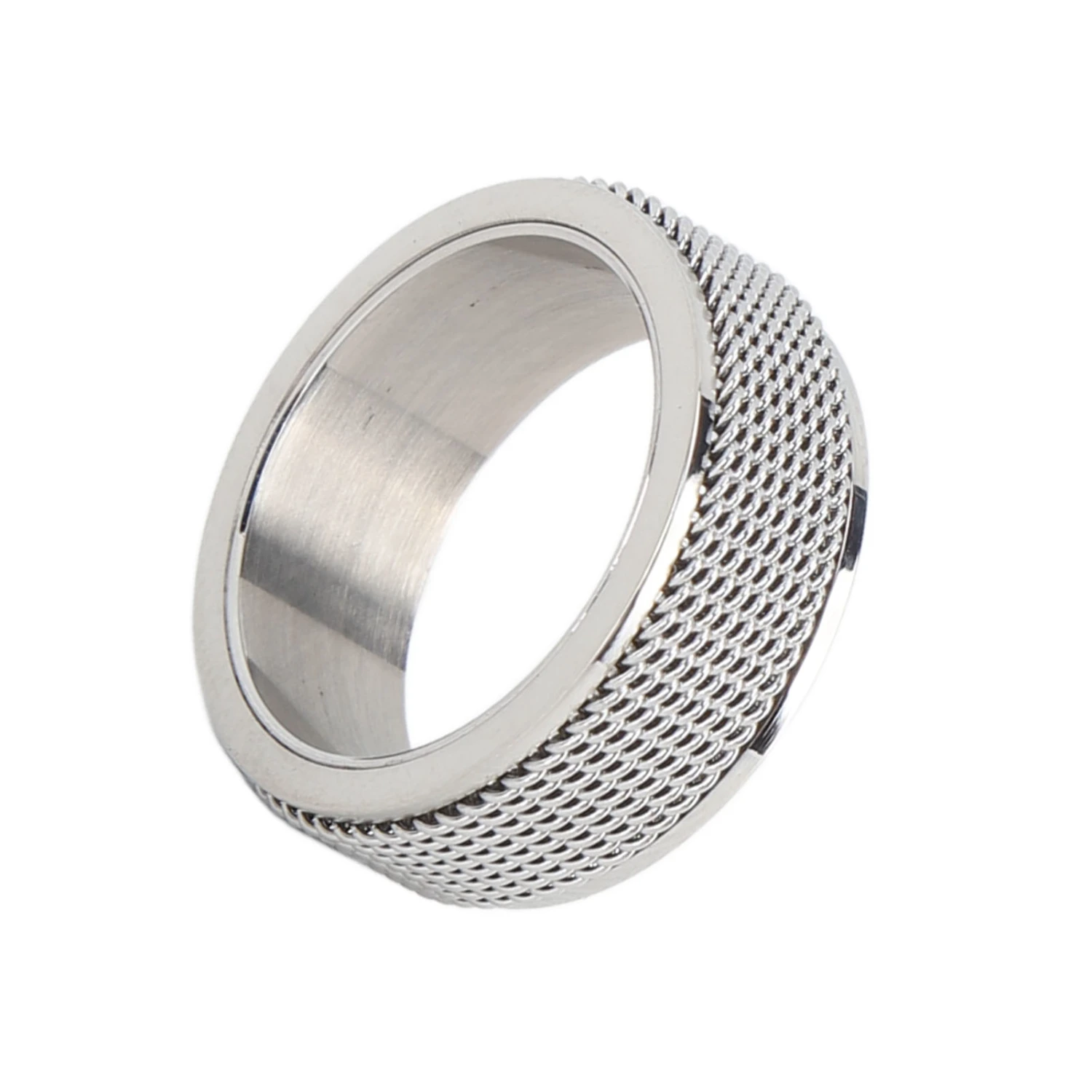 8MM Mens Spinner Ring Noiseless Titanium Steel Cool Anxiety Ring for Anxiety Stress Relieving Silver No. 11 65mm / 2.6in