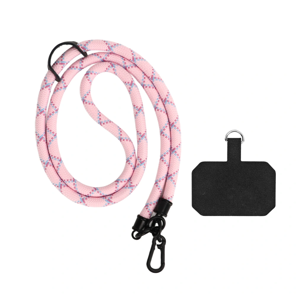 10MM Cell Phone Lanyard Metal Polyester Adjustable Shoulder Strap Around Neck Strap for Most Smartphones Pink