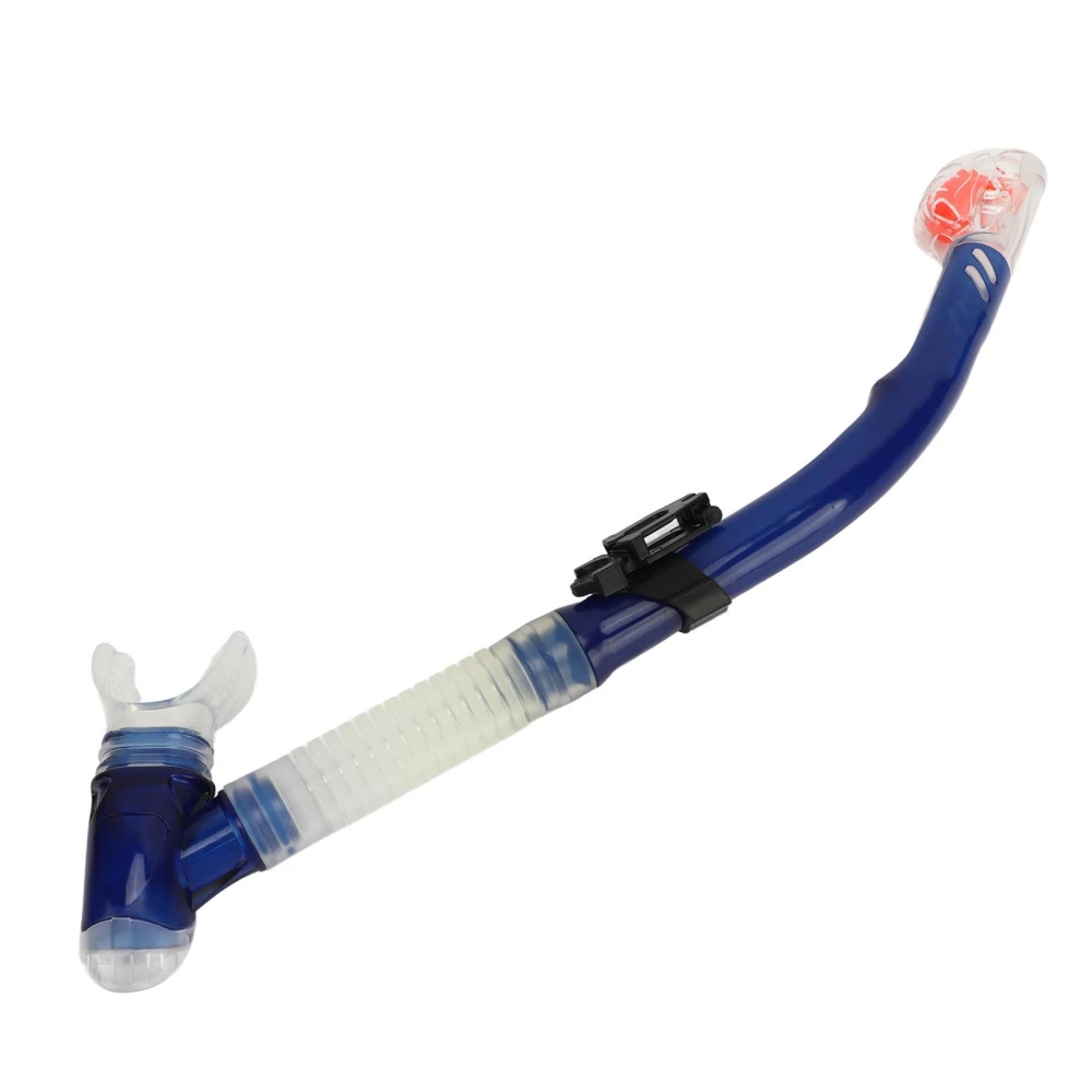 Dry Snorkel Tube PVC Silicone Easy Breath Lightweight Swimming Snorkel Tube for Diving Enthusiast Blue