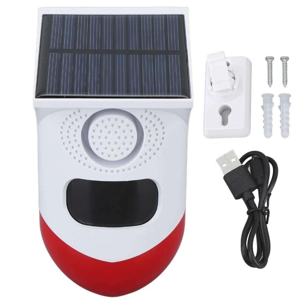 Outdoor Solar Motion Sensor Alarm Outdoor Solar Powered Safety Wireless Alarm with Sound Light Alert