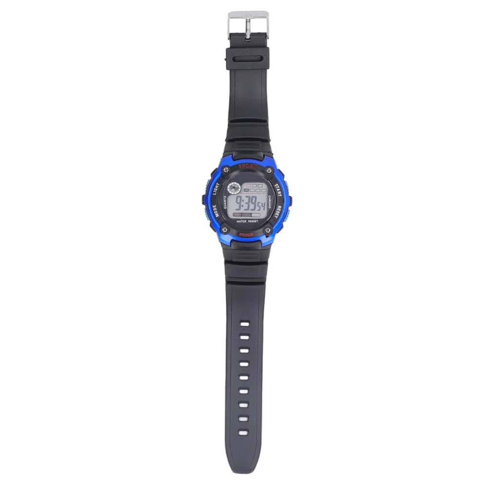 Electronic Sports Watch Luminous Waterproof Rubber Strap Large Screen Children Sport Watch Blue