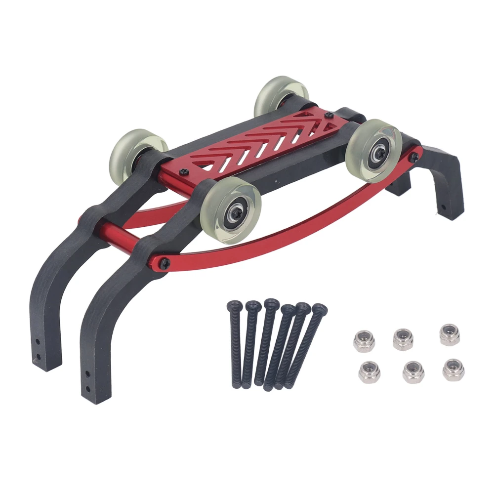 Assembled Wheelie Bar Aluminum Alloy Nylon Wheelie Bar Spare Parts for MJX 1/16 16208 16210 16207 RC Car Red