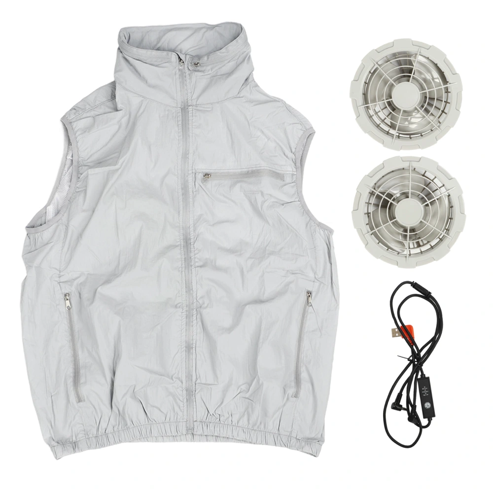 Air Conditioning Clothing with Fans Summer Cooling Vest Cooling Hooded Jacket for Outdoor Work Fishing XXL