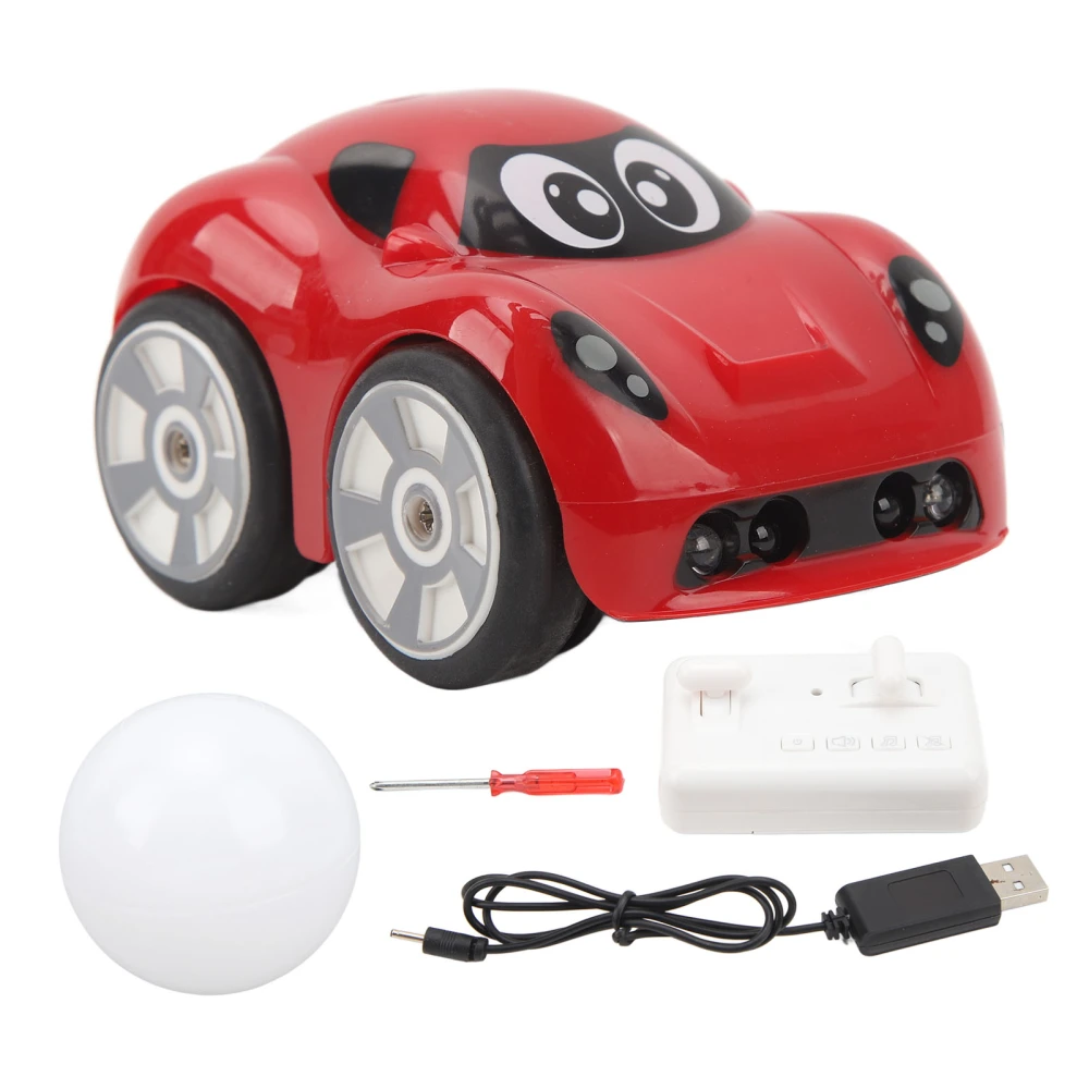 Mini Cartoon RC Car 2.4G Remote Control Car Follow Track Path Racing RC Car for Toddlers Boys Girls Toy Gift Red