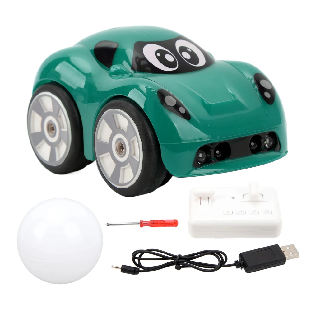 Mini Cartoon RC Car 2.4G Remote Control Car Follow Track Path Racing RC Car for Toddlers Boys Girls Toy Gift Green