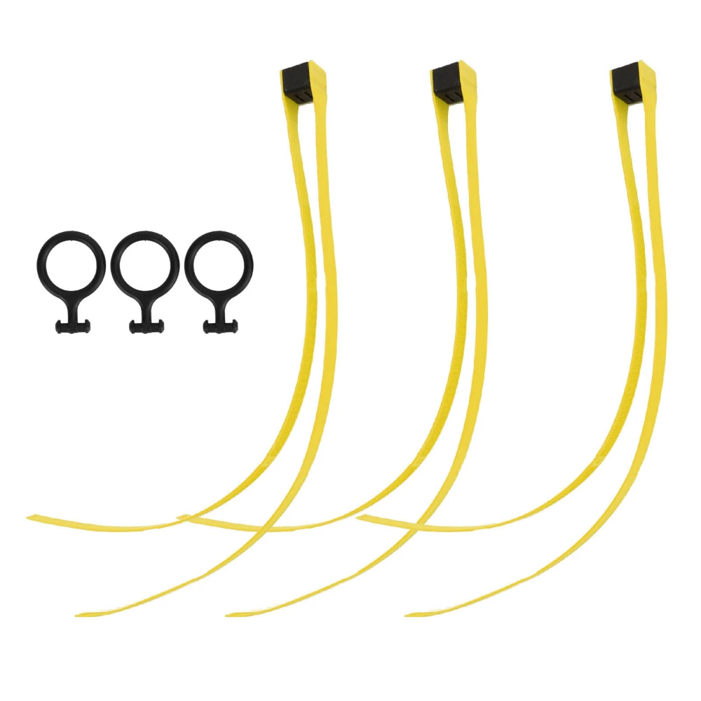 3Pcs Nylon Cable Tie Wire Zip Self Locking with Pull Ring for Outdoor Sports CS Equipment Restraint Yellow