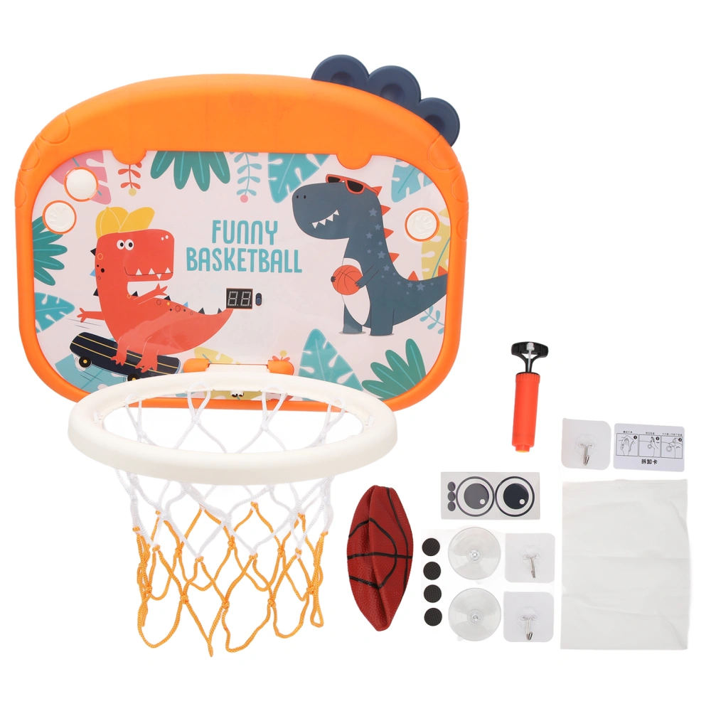 Dinosaur Mini Basketball Hoop with Light Sensor Scoreboard Adjustable Height Wall Mount Basketball Hoop for Kids