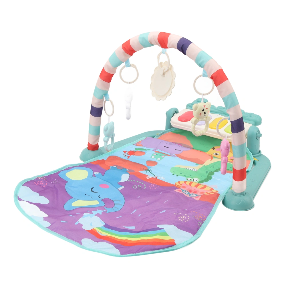 Baby Kick Piano Soft 5 Pendant Toys Portable Musical Infant Play Gym Mat with Light for 0 to 12 Months