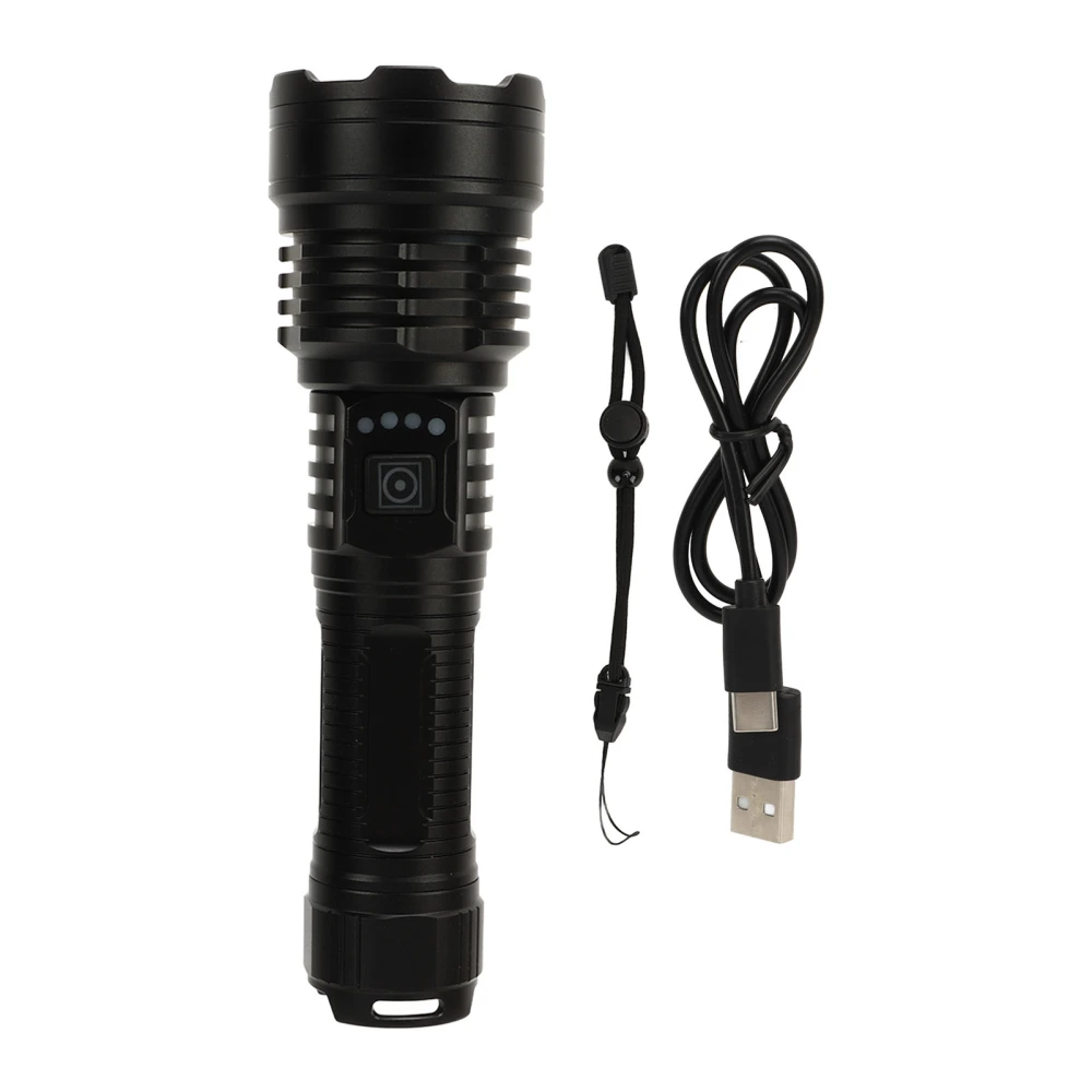 Super Bright Flashlight Rechargeable Zoomable 5 Modes Long Range LED Handheld Flashlight for Camping Hiking