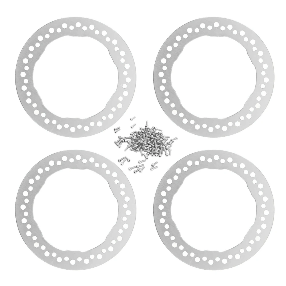 4pcs 1.9 Inch Wheel Outer Beadlock Rings Aluminum Alloy Replacement Wheel Beadlock Rings for Traxxas 1/10 RC Car Silver